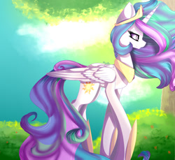 Size: 1200x1100 | Tagged: safe, artist:rejnbo, princess celestia, alicorn, pony, solo, tree