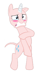 Size: 580x1024 | Tagged: safe, artist:trini-mite, rarity, pony, unicorn, make new friends but keep discord, bald, blushing, covering, crying, furless, hairless, naked rarity, nudity, really naked rarity, simple background, solo, transparent background, up to eleven, vector