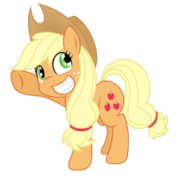 Size: 2000x2000 | Tagged: safe, artist:ashidaru, artist:neriani, applejack, earth pony, pony, braces, cute, high res, jackabetes, simple background, smiling, solo, transparent background, vector, waving