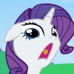 Size: 442x442 | Tagged: safe, artist:misterdavey, rarity, pony, unicorn, cropped, faic, female, gasp, grimdark source, le gasp, mare, reaction image, shocked, smile hd, solo