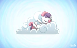 Size: 1920x1200 | Tagged: safe, artist:mysticalpha, derpibooru import, sweetie belle, cloud, wallpaper