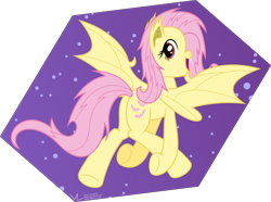 Size: 8622x6400 | Tagged: safe, artist:parclytaxel, fluttershy, bat pony, pony, .svg available, absurd resolution, flutterbat, flying, looking at you, night, plot, simple background, solo, stars, transparent background, vector