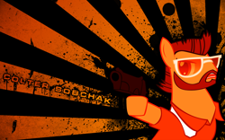 Size: 1920x1200 | Tagged: safe, derpibooru import, colter sobchak, crossover, gun, solo, the big lebowski, wallpaper