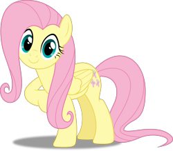 Size: 3428x3000 | Tagged: safe, artist:dashiesparkle, artist:hawk9mm, fluttershy, pegasus, pony, stare master, .svg available, cute, looking at you, ponyscape, raised hoof, shyabetes, simple background, solo, transparent background, vector