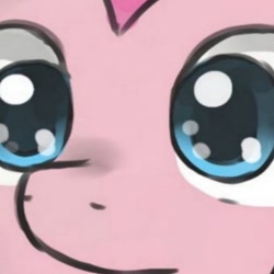 Size: 640x640 | Tagged: safe, artist:speccysy, pinkie pie, earth pony, pony, close-up, cropped, extreme close up, reaction image, solo, stare