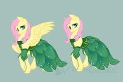 Size: 1500x1000 | Tagged: safe, artist:chickenwhite, fluttershy, pegasus, pony, clothes, dress, solo