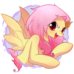 Size: 562x558 | Tagged: safe, artist:yukandasama, fluttershy, bat pony, pony, flutterbat, pixiv, solo