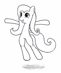 Size: 1050x1250 | Tagged: safe, artist:hoodie-stalker, fluttershy, pegasus, pony, female, mare, monochrome, solo