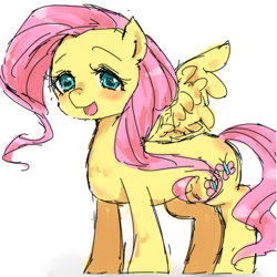 Size: 1000x1000 | Tagged: safe, artist:y0wai, fluttershy, pegasus, pony, female, mare, pixiv, solo