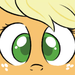 Size: 1024x1024 | Tagged: safe, artist:tokipeach, applejack, earth pony, pony, bust, close-up, colored pupils, cute, face, jackabetes, portrait, solo