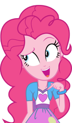 Size: 6000x10288 | Tagged: safe, artist:luckreza8, pinkie pie, equestria girls, friendship games, .svg available, absurd resolution, clothes, inkscape, open mouth, raised eyebrow, simple background, skirt, solo, transparent background, vector, wristband