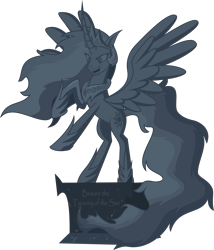 Size: 5145x6000 | Tagged: safe, artist:magister39, nightmare star, princess celestia, alicorn, pony, absurd resolution, alternate universe, evil, female, mare, nightmareverse, open mouth, simple background, solo, statue, transparent background, tyrant, vector