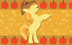 Size: 2560x1600 | Tagged: safe, artist:alicehumansacrifice0, derpibooru import, braeburn, earth pony, pony, cowboy hat, male, two toned mane, wallpaper