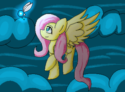 Size: 340x250 | Tagged: safe, artist:blairchan231, fluttershy, pegasus, pony, fairy, female, mare, pixel art