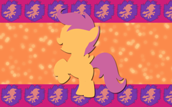 Size: 2560x1600 | Tagged: safe, artist:alicehumansacrifice0, derpibooru import, scootaloo, pegasus, female, filly, orange coat, purple mane, solo, wallpaper