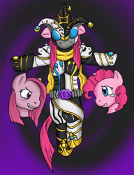 Size: 937x1220 | Tagged: safe, artist:kamenriderpegasus, pinkie pie, earth pony, pony, evil twin, female, gemini, kaijin, kamen rider, kamen rider fourze, monster, pinkamena diane pie, villainess, zodiart