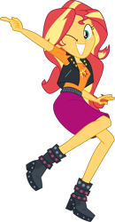 Size: 4581x8781 | Tagged: safe, artist:digimonlover101, sunset shimmer, better together, do it for the ponygram!, equestria girls, absurd resolution, boots, clothes, cute, female, geode of empathy, high heel boots, magical geodes, moe, one eye closed, shimmerbetes, shoes, simple background, skirt, smiling, solo, transparent background, vector, wink