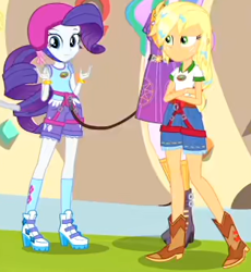 Size: 313x340 | Tagged: safe, screencap, applejack, princess celestia, principal celestia, rarity, equestria girls, legend of everfree, cropped, legs