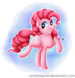 Size: 2753x2873 | Tagged: safe, artist:rainbowjune, pinkie pie, earth pony, pony, female, mare, pink coat, pink mane, smiling, solo