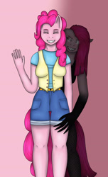 Size: 1658x2731 | Tagged: safe, artist:madamefurrymamma, pinkie pie, anthro, duality, pinkamena diane pie