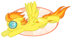 Size: 600x345 | Tagged: safe, artist:talonsword, derpibooru import, spitfire, pegasus, pony, female, mare, two toned mane, wings, yellow coat