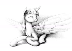 Size: 1980x1400 | Tagged: safe, artist:dahtamnay, derpibooru import, twilight sparkle, twilight sparkle (alicorn), alicorn, pony, female, mare, monochrome, solo