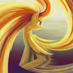 Size: 1600x1600 | Tagged: safe, artist:dahtamnay, derpibooru import, spitfire, pegasus, pony, female, mare, solo, two toned mane, wings, yellow coat