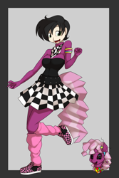 Size: 500x750 | Tagged: safe, artist:kloudmutt, cheerilee, human, 80s, 80s cheerilee, leg warmers, masking, ponyrumi