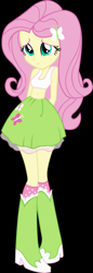 Size: 1024x2972 | Tagged: safe, artist:doctor-g, edit, fluttershy, equestria girls, belly button, clothes, midriff, skirt, smiling