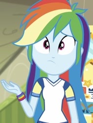 Size: 630x828 | Tagged: safe, derpibooru import, screencap, rainbow dash, better together, choose your own ending, equestria girls, sock it to me, cropped, cute, dashabetes, solo