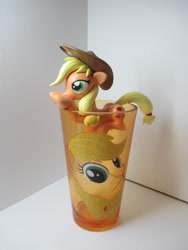 Size: 3456x4608 | Tagged: safe, artist:earthenpony, applejack, pony, appletini, cup of pony, glass, irl, photo, solo