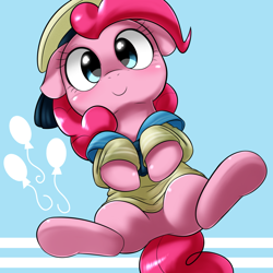 Size: 1000x1000 | Tagged: safe, artist:ushiro no kukan, pinkie pie, earth pony, pony, cute, cutie mark, diapinkes, featureless crotch, floppy ears, looking at you, sailor uniform, solo, weapons-grade cute