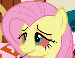 Size: 966x748 | Tagged: safe, edit, edited screencap, screencap, fluttershy, pegasus, pony, scare master, 420, blaze it, drugs, flutterhigh, flutterjoint, high, marijuana, overly high, pot, smoke weed everyday, smoking, solo, weedshy