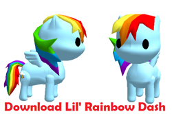 Size: 486x323 | Tagged: safe, artist:lala-fruitcake, derpibooru import, rainbow dash, pegasus, pony, .zip file at source, 3d, 3d model, downloadable, mmd