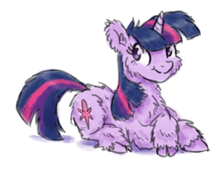 Size: 1000x755 | Tagged: safe, artist:king-kakapo, derpibooru import, twilight sparkle, cloven hooves, fluffy, prone, smiling, solo