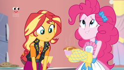 Size: 1920x1080 | Tagged: safe, screencap, pinkie pie, sunset shimmer, better together, equestria girls, holidays unwrapped, cute, food, geode of empathy, magical geodes, plusplus, saving pinkie's pie, souffle