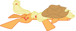 Size: 9688x4000 | Tagged: safe, artist:illumnious, applejack, earth pony, pony, absurd resolution, flattened, simple background, solo, svg, transparent background, vector