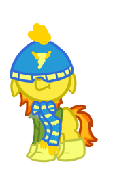 Size: 343x516 | Tagged: safe, artist:martymurray, derpibooru import, spitfire, boots, clothes, filly, hat, scarf, simple background, solo, transparent background, vector, winter outfit