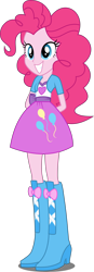 Size: 1858x5316 | Tagged: safe, artist:xebck, pinkie pie, equestria girls, friendship games, absurd resolution, balloon, boots, canterlot high, clothes, cute, diapinkes, high heel boots, simple background, skirt, smiling, solo, transparent background, vector, wondercolts