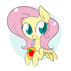 Size: 1024x1024 | Tagged: safe, artist:tokipeach, fluttershy, pegasus, pony, cute, juice box, shyabetes, simple background, solo, transparent background