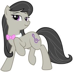 Size: 4706x4592 | Tagged: safe, artist:kooner-cz, artist:willdrawforfood1, octavia melody, earth pony, pony, absurd resolution, female, mare, raised hoof, raised leg, simple background, smiling, smirk, solo, transparent background, vector