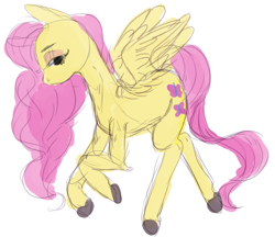 Size: 1020x881 | Tagged: safe, artist:rachel-amber, fluttershy, pegasus, pony, female, mare, pink mane, solo, yellow coat