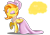 Size: 1500x1053 | Tagged: safe, artist:tiffanymarsou, derpibooru import, spitfire, pegasus, pony, alternate hairstyle, clothes, dancing, dress, eyes closed, female, gala, gala dress, hoof shoes, makeup, mare, pink, simple background, smiling, solo, tomboy taming, transparent background