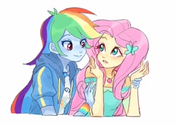 Size: 1024x726 | Tagged: safe, artist:keeerooooo1, derpibooru import, fluttershy, rainbow dash, better together, equestria girls, rollercoaster of friendship, cute, dashabetes, female, flutterdash, lesbian, scene interpretation, shipping, shyabetes