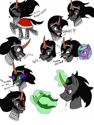 Size: 774x1032 | Tagged: safe, artist:redahfuhrerking, derpibooru import, idw, king sombra, radiant hope, pony, umbrum, spoiler:comic, i can't believe it's not idw, male, sideburns, sketch, sombra eyes