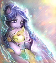 Size: 600x671 | Tagged: safe, artist:dzetawmdunion, fluttershy, oc, oc:fluttershy's mom, pegasus, pony, scare master, female, mother and child, mother and daughter, parent and child