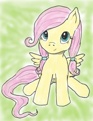 Size: 2150x2800 | Tagged: safe, artist:bigmacintosh2000, fluttershy, pegasus, pony, alternate hairstyle, cute, filly, filly fluttershy, pigtails, shyabetes, sitting, solo