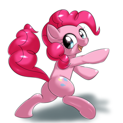 Size: 1000x1000 | Tagged: safe, artist:ushiro no kukan, pinkie pie, earth pony, pony, bipedal, happy, plot, solo