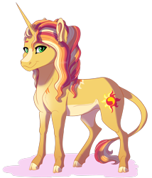 Size: 2484x2897 | Tagged: safe, artist:venommocity, sunset shimmer, pony, cloven hooves, leonine tail, simple background, solo, transparent background