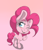 Size: 1024x1204 | Tagged: safe, artist:sourspot, pinkie pie, earth pony, pony, female, mare, pink coat, pink mane, simple background, solo